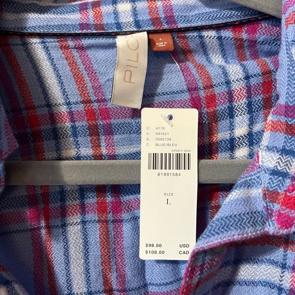 Pilcro Seamed Plaid Tunic Buttondown - Picture 2 of 8